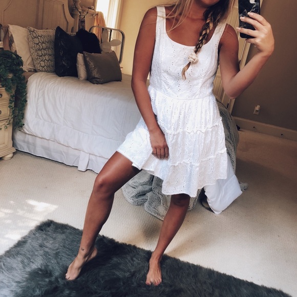 SOLD • ivory ruffled babydoll dress - Picture 2 of 7